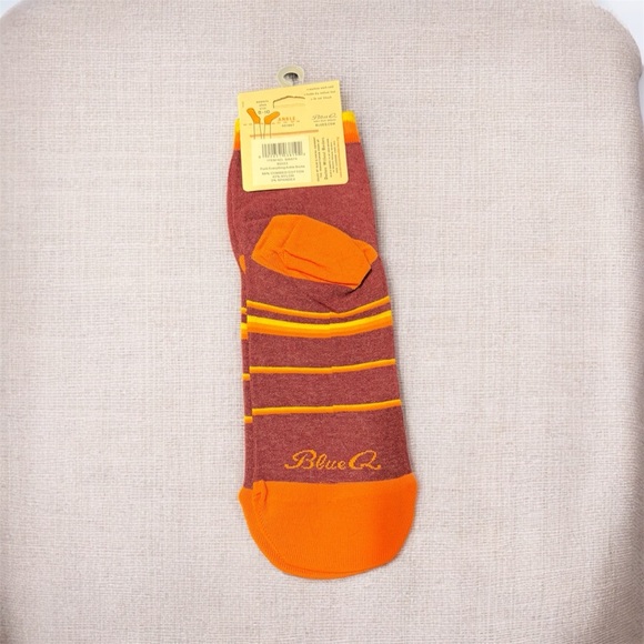 Blue Q Womens Casual Ankle Socks - Maroon and Orange - Picture 3 of 5